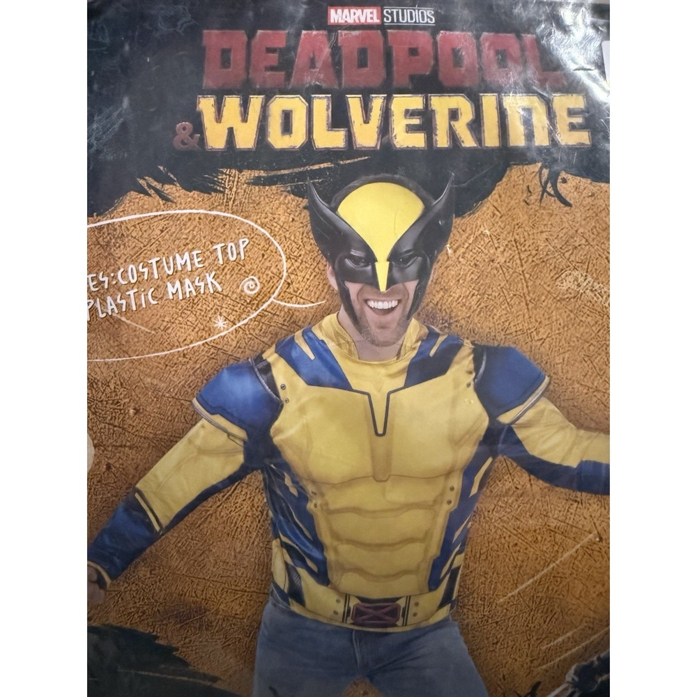 NEW Deadpool Wolverine Halloween Costume Adult Men's Small/Medium Shirt Mask
